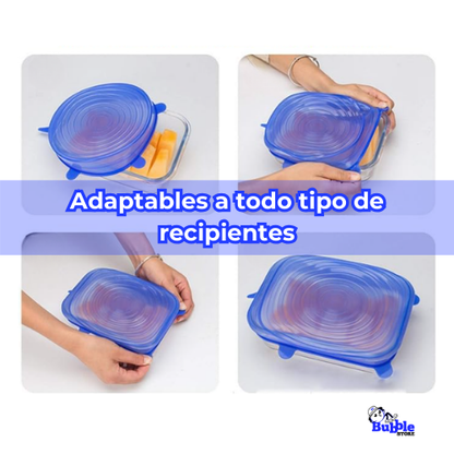 18 Tapas de Silicona Adaptables Anti-Escurrimiento