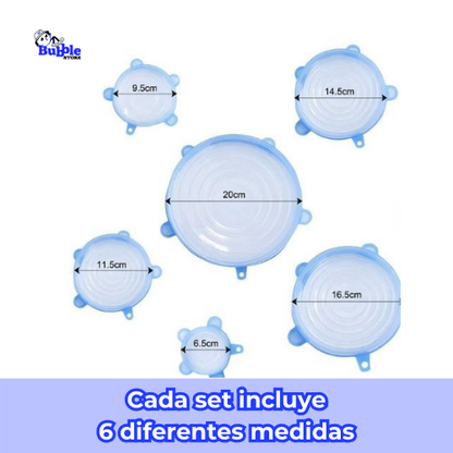 18 Tapas de Silicona Adaptables Anti-Escurrimiento