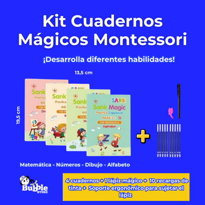 Set 4 Cuadernos Mágicos Infantil Montessori